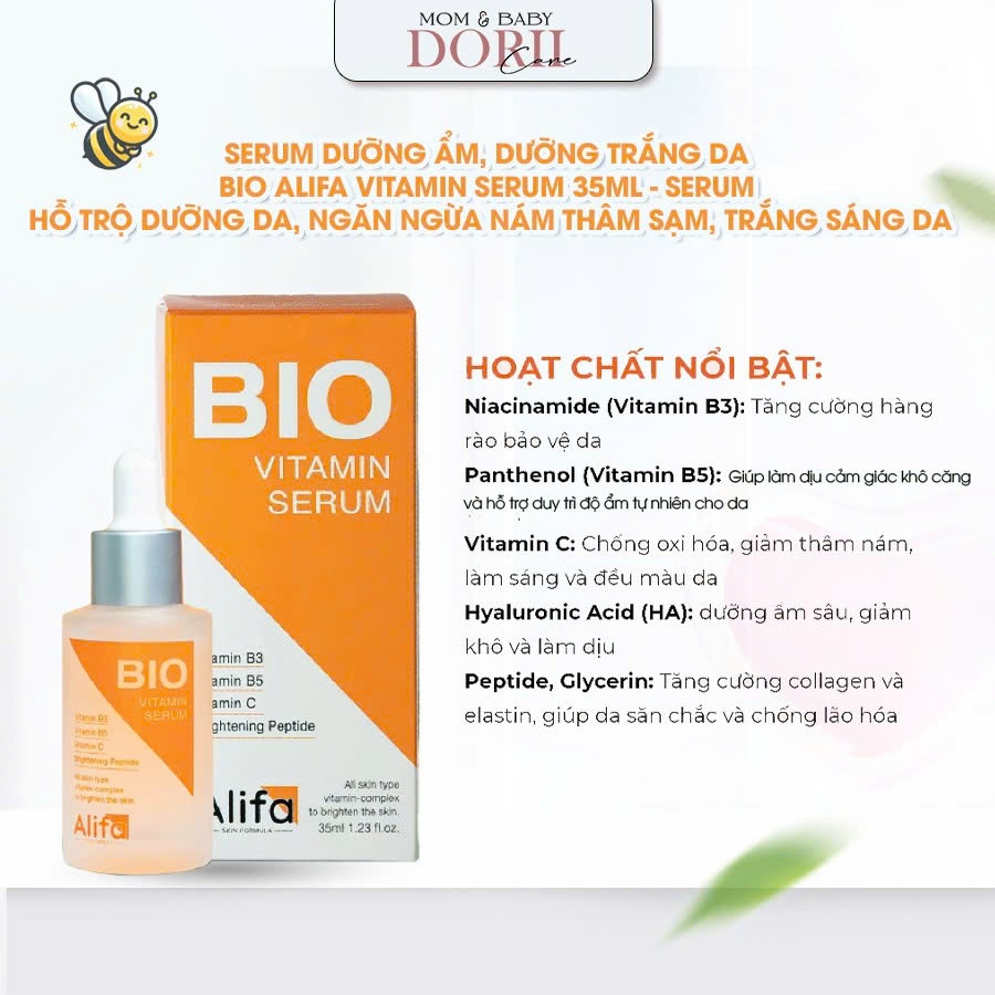 Alifa Serum dưỡng ẩm, ngăn ngừa nám thâm sạm, dưỡng trắng da BIO Vitamin Serum 35ml
