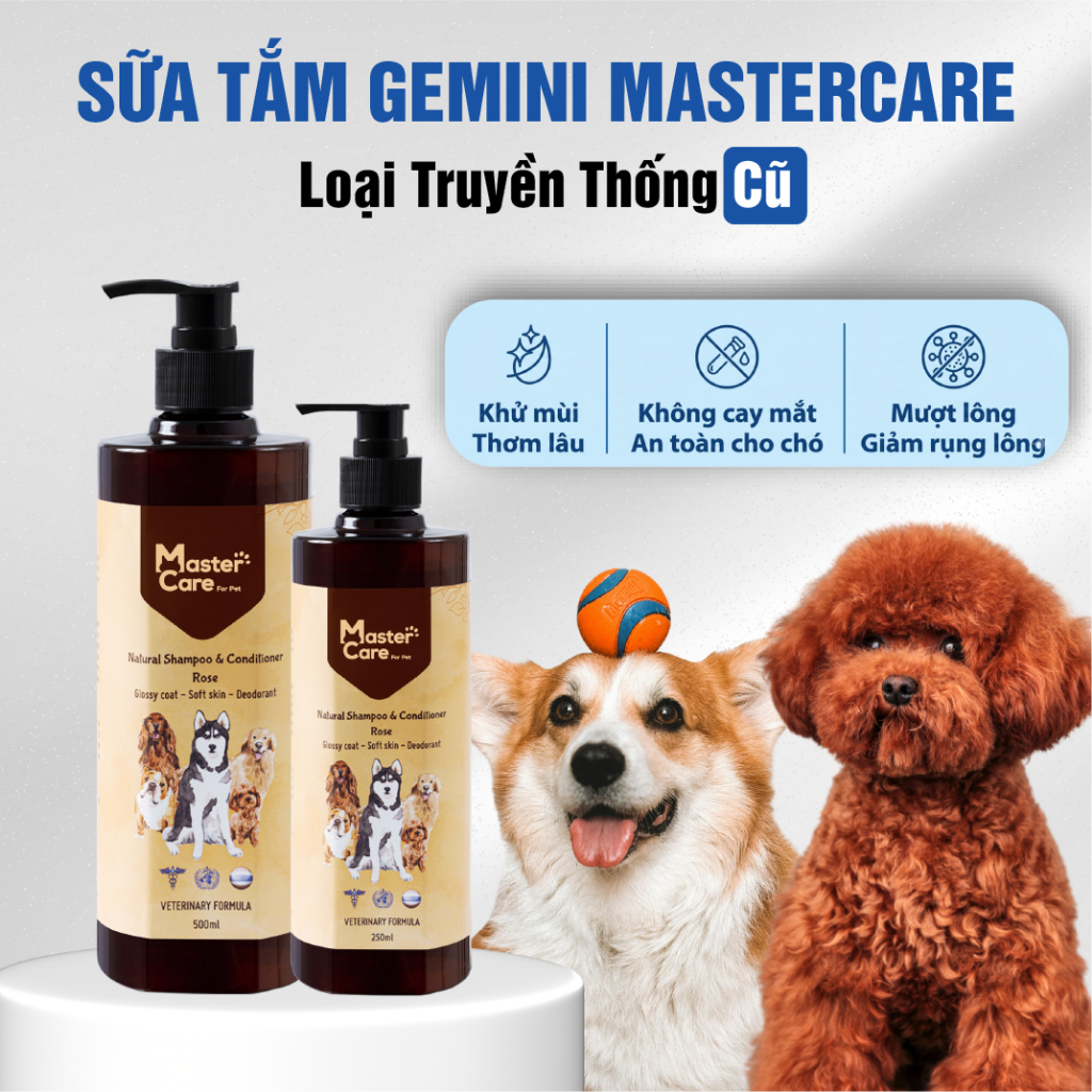 Sữa Tắm Cho Chó Poodle MASTERCARE For Pet Các Loại Bé Lông Màu Khử Mùi Ngừa Ve Rận Lưu Hương 500ml