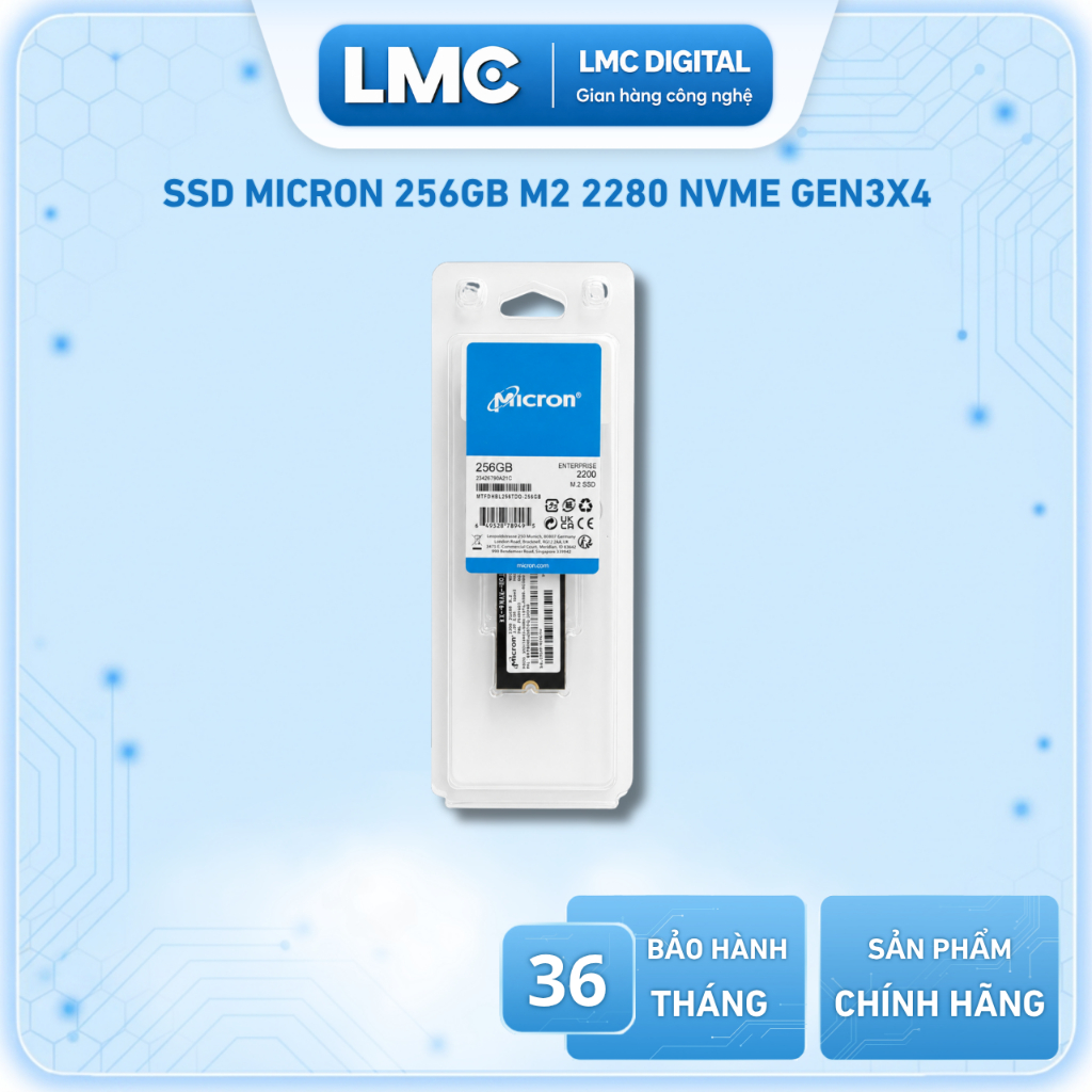 SSD Micron 256GB M.2 NVMe PCIe Gen3x4 3D-NAND