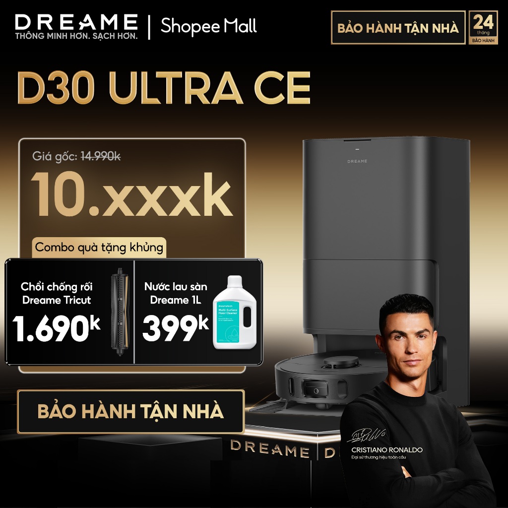[Tặng Tricut] Dreame D30 Ultra CE / Dreame D20 Ultra Robot hút bụi thông minh | Lực hút 25000Pa