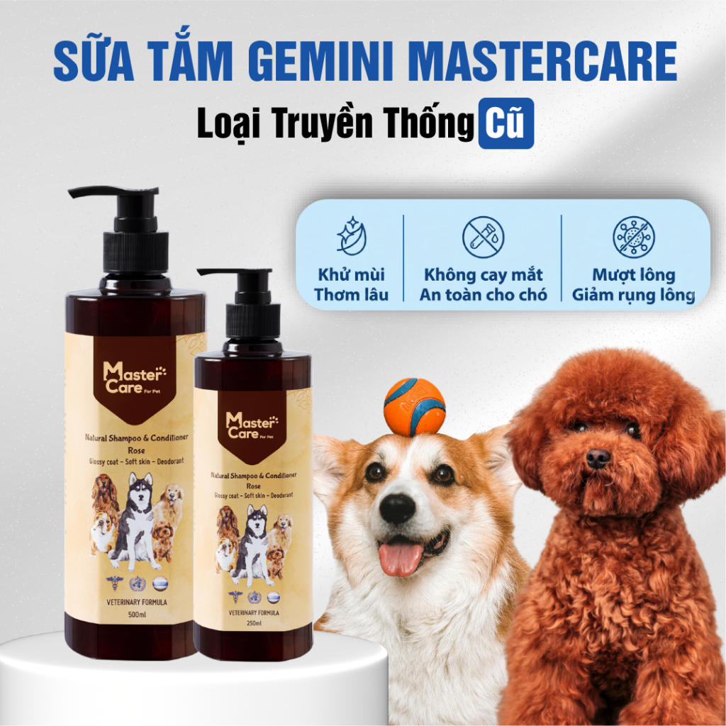 Sữa Tắm Ngăn Ngừa Ve Ghẻ Nấm Lưu Hương Thơm Lâu Tắm Được Cho Các Dòng Chó MASTERCARE FOR PET 50ML