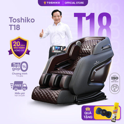 Ghế massage trị liệu toàn thân Toshiko T18 bảo hành 6 năm công nghệ con lăn 4D và túi khí cao cấp giúp massge thư giãn