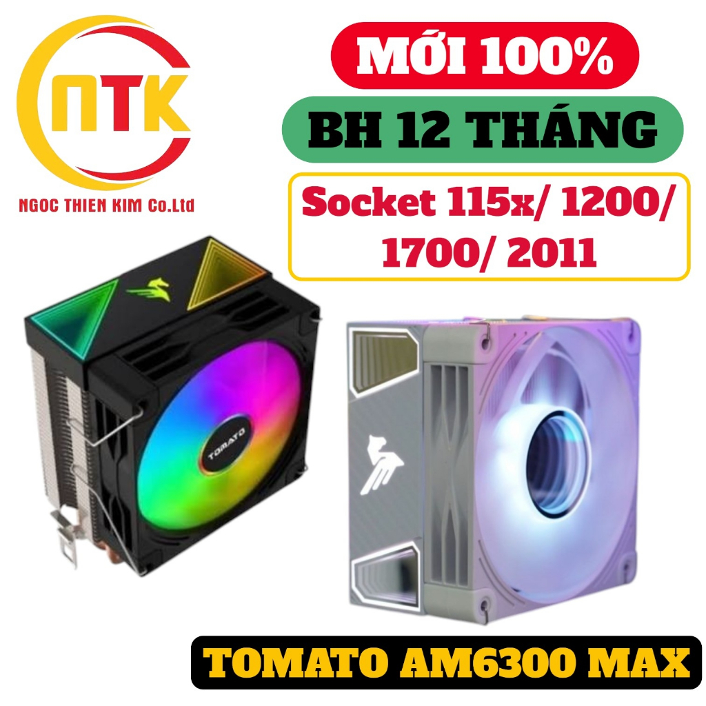 [HÀNG MỚI 100%] TẢN NHIỆT CPU TOMATO AM6300 MAX RGB (TRẮNG/ ĐEN).