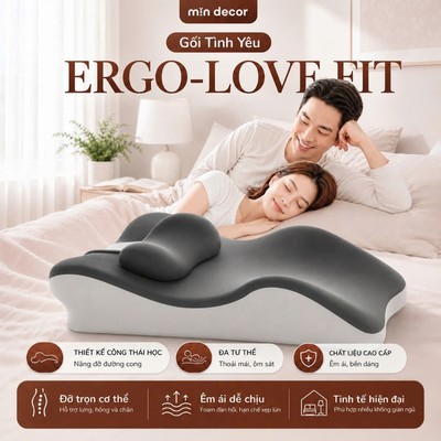 Gối Thức Memory Foam Ergo-Love Fit Mịn Decor, Nâng Đỡ Thoải Mái, Hỗ Trợ Khi Duy Trì Tư Thế Lâu