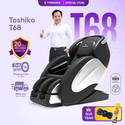 Ghế massage trị liệu toàn thân cao cấp Toshiko T68 công nghệ con lăn 4D và nhiệt hồng ngoại cao cấp