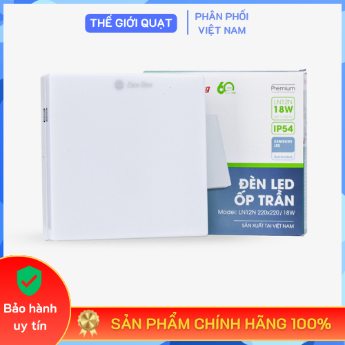 [HỎA TỐC] Đèn LED ốp trần vuông Rạng Đông LN12N đế nhựa 220x220/18W - Hàng chính hãng