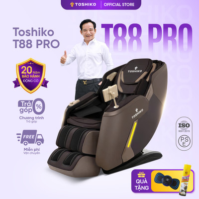 Ghế massage Toshiko T88 pro công nghệ con lăn 4D và nhiệt hồng ngoại cao cấp