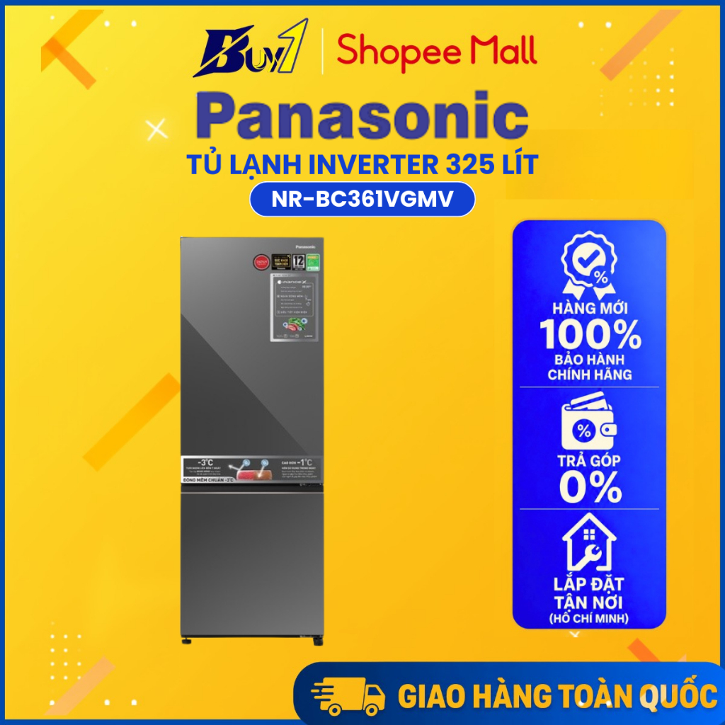 NR-BC361VGMV - Tủ lạnh Panasonic Inverter 325 lít NR-BC361VGMV - Hàng Chính Hãng