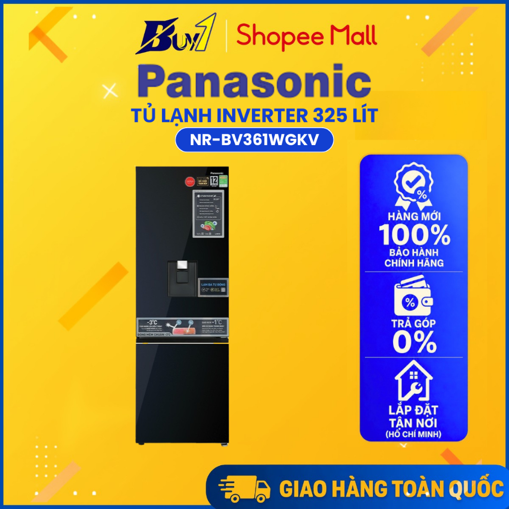 NR-BV361WGKV - Tủ lạnh Panasonic Inverter 325 lít NR-BV361WGKV - Hàng chính hãng