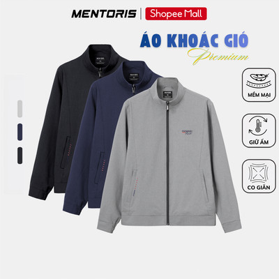 Áo Khoác Gió Nam MENTORIS Premium, 2 Lớp Mềm Mại, Co Giãn Nhẹ,Form Regulat Fit Thời Trang MCKG25W011