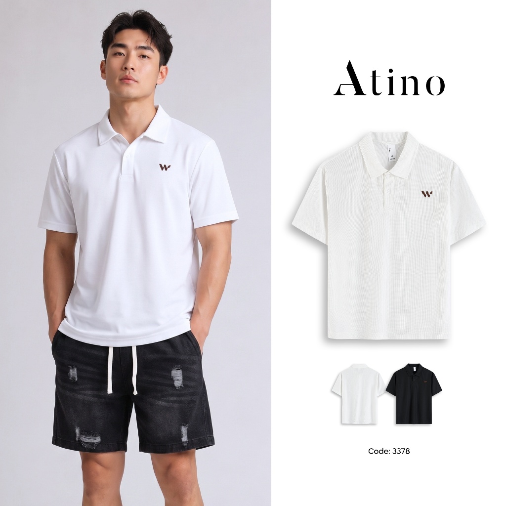 Áo Thun Nam Polo Có Cổ ATINO Dáng Regular Chống Nhăn Thanh Lịch L.3.3378