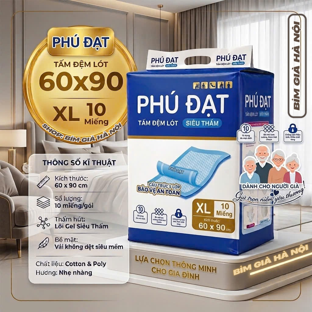 Lót già Phú Đạt 60x90 và 60x70 thoáng khí chống tràn 60x90 60*70 45*72 #tã merzy #merzy #phú đạt 60*