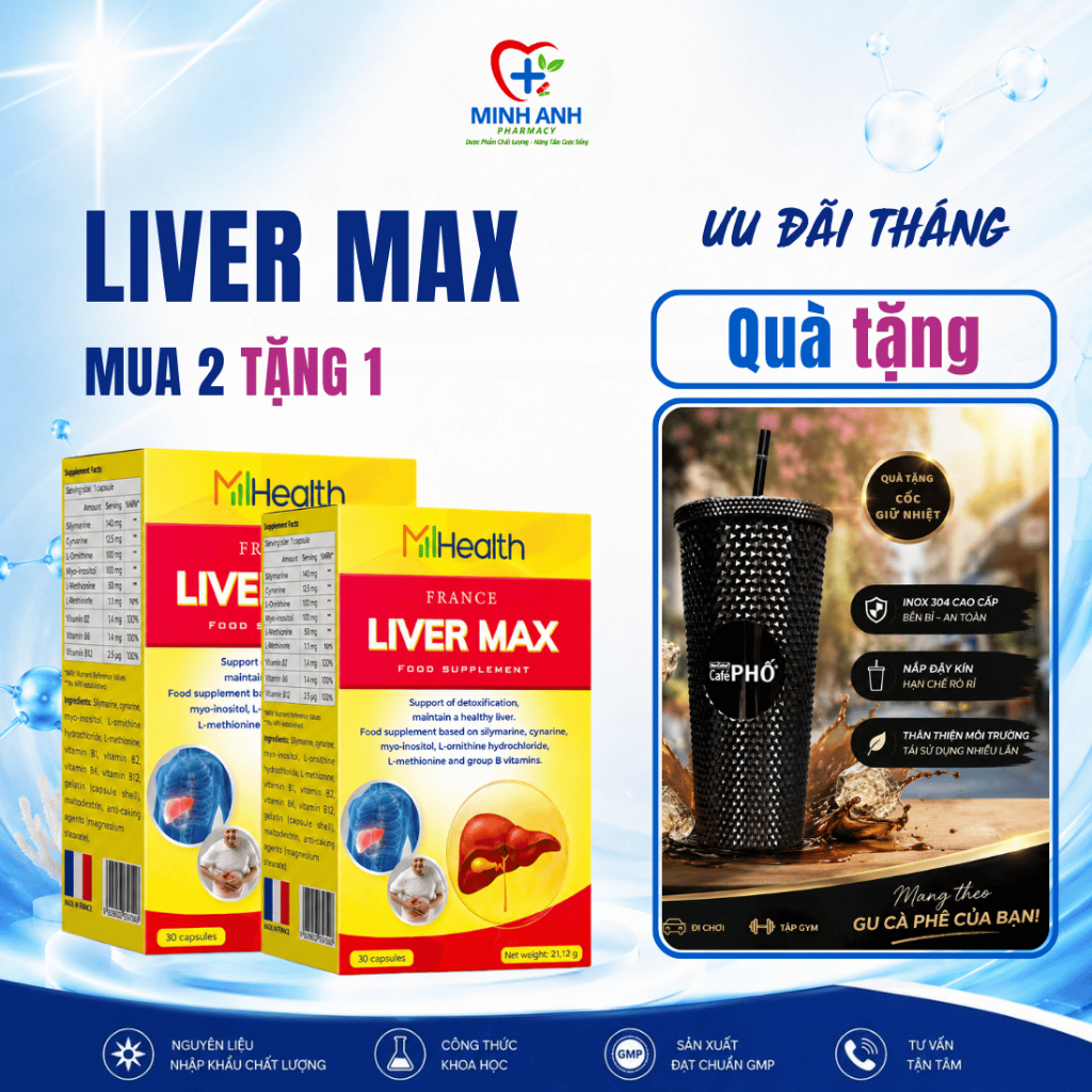 (Quà tặng) Combo 2 hộp LIVER MAX – HỖ TRỢ BẢO VỆ VÀ THẢI ĐỘC GAN