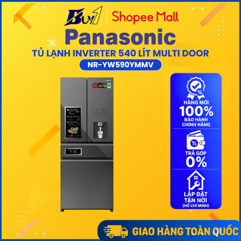 NR-YW590YMMV - Tủ Lạnh Panasonic NR-YW590YMMV 540 Lít Inverter - Hàng Chính Hãng