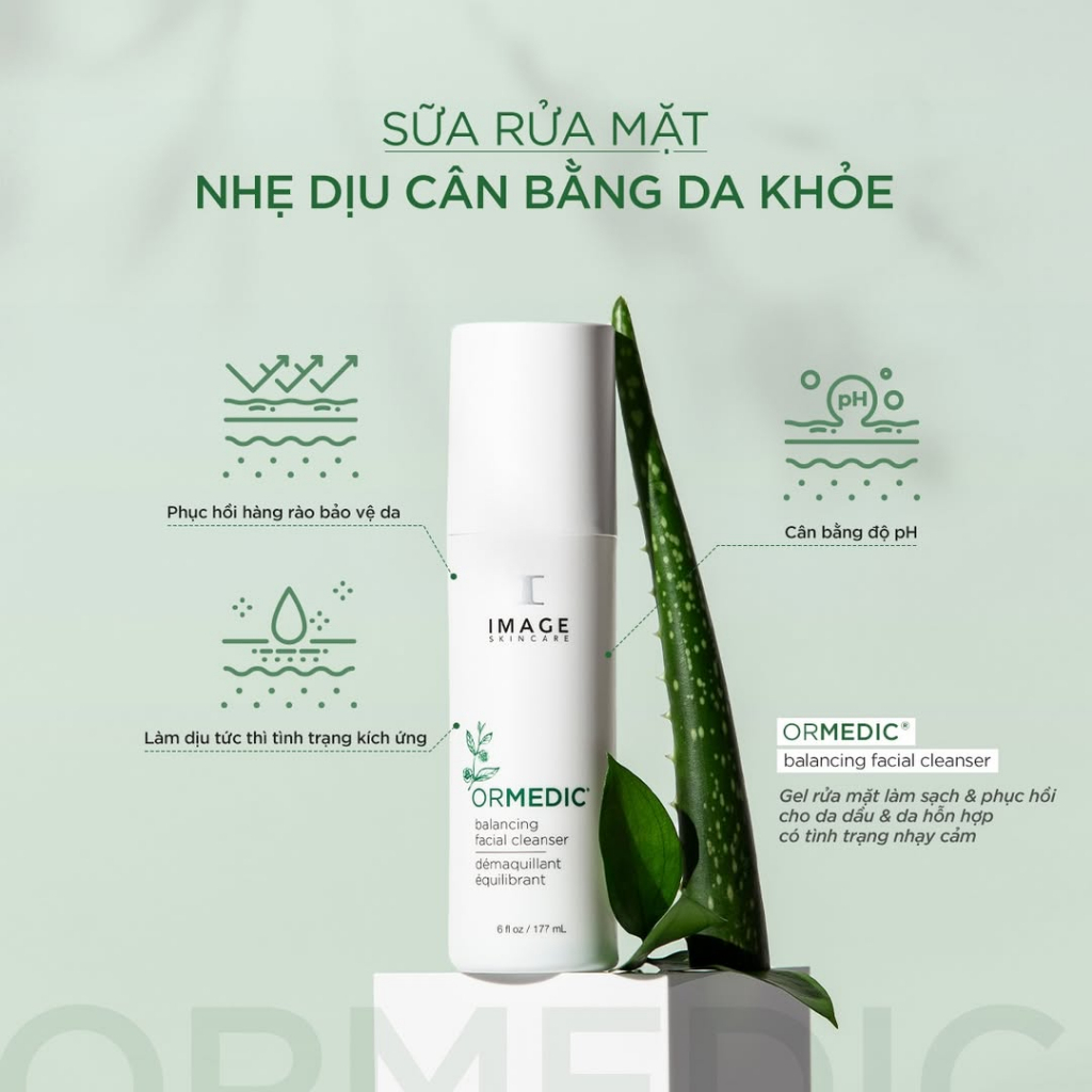 Sữa rửa mặt phục hồi da IMAGE Skincare ORMEDIC Balancing Facial Cleanser