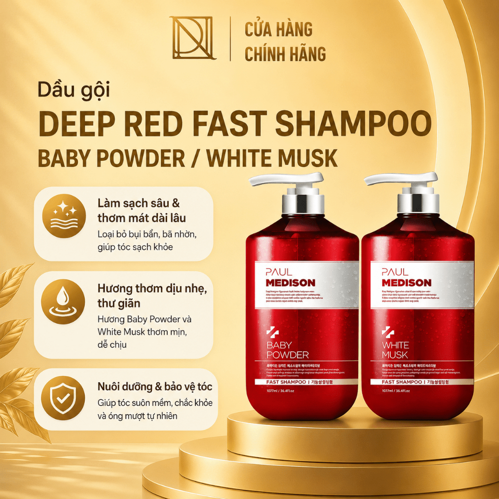 Dầu gội Deep Red Fast Shampoo Baby Powder/ White Musk