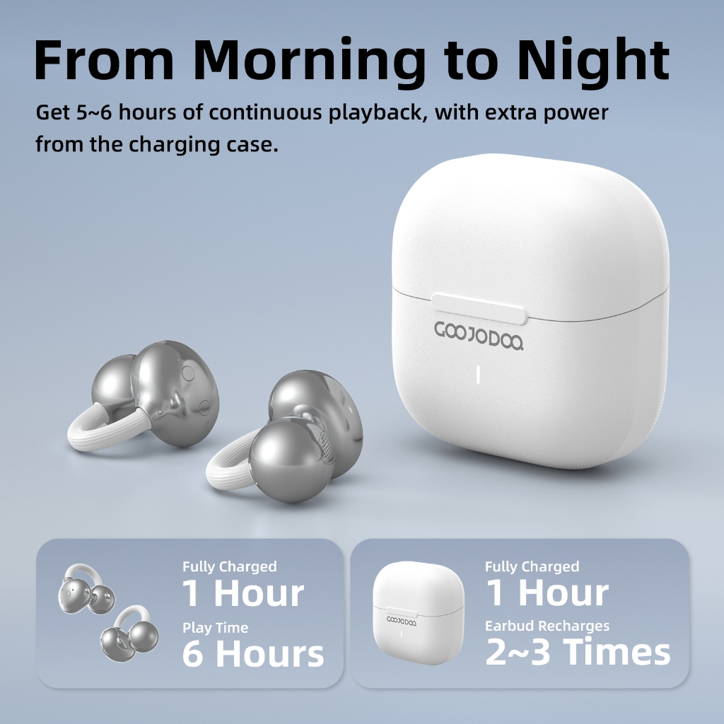 Tai Nghe Bluetooth 5.3 Dạng Kẹp GOOJODOQ Không Đau Tai, Nghe Được Âm Thanh Xung Quanh, Pin 6 Giờ | BigBuy360 - bigbuy360.vn