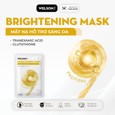[GIFT][HỘP] Mặt Nạ Hỗ Trợ Sáng Da WELSON Brightening Mask 9 Peptides 10 miếng x 25ml