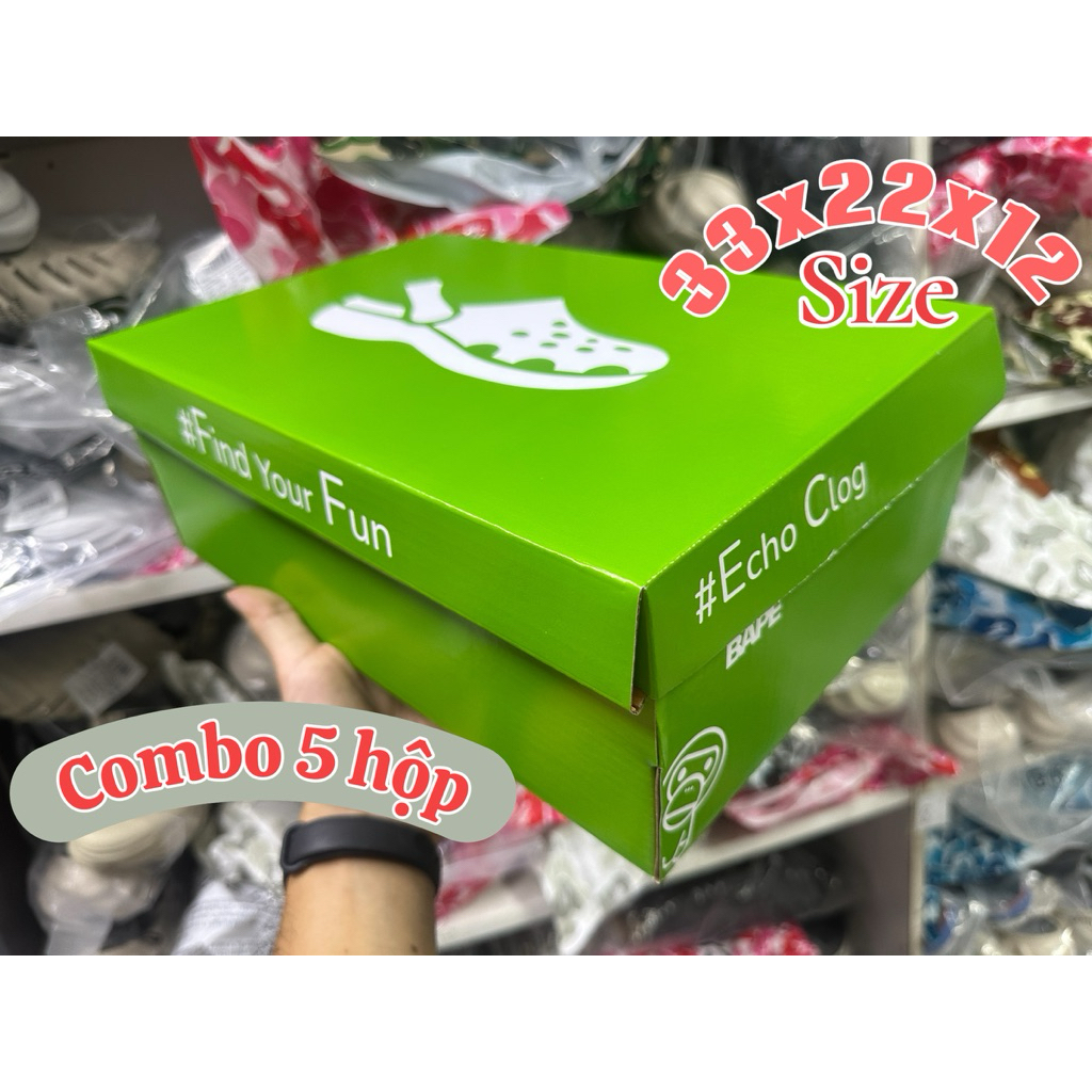 Combo 5 hộp crocs size 33x22x12