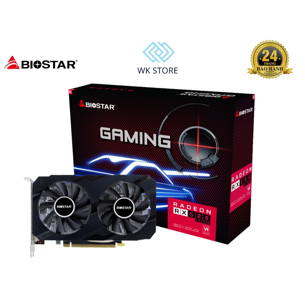 Card màn hình Biostar RX580 2048SP 8GB GDDR5 | Mới - BH 36T
