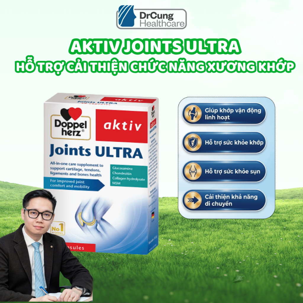 KHỚP GLUCOSAMINE VÀ MSM ĐỨC Aktiv Joints Ultra - Hỗ Trợ Sức Khỏe Của Khớp Và Sụn (30V)