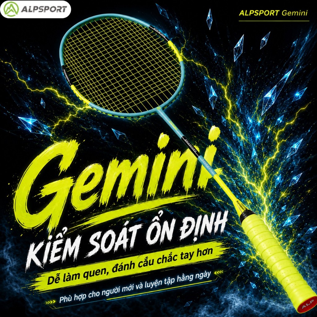 ALP Gemini SZZ Vợt Cầu Lông 4U Full Carbon 24LBS 11KG Có Cước Công Thủ Toàn Diện Cho Người Mới Tập L