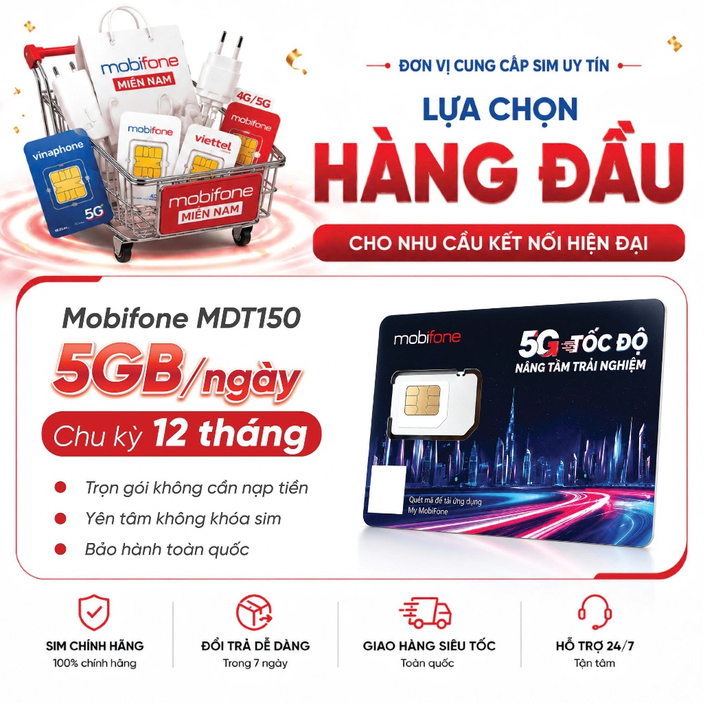 🌟[5GB/ngày] Sim Mobifone 5G MDT50 5GB/ngày trọn gói 12 tháng – Data thả ga mạng siêu mượt mà