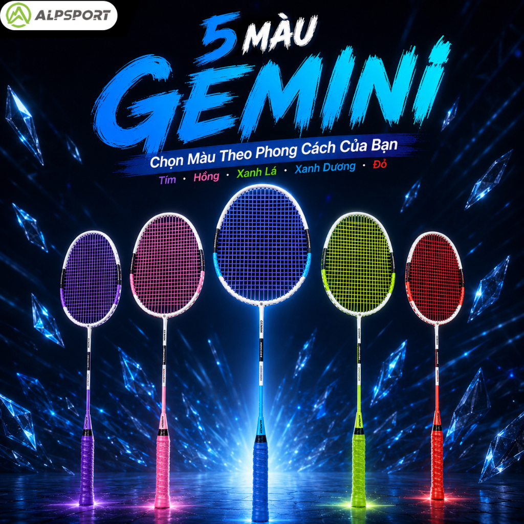 ALP Gemini SZZ Vợt Cầu Lông 4U Full Carbon Chịu Căng 10KG Có Cước Vợt Cân Bằng Công Thủ Nhẹ Dễ Chơi 