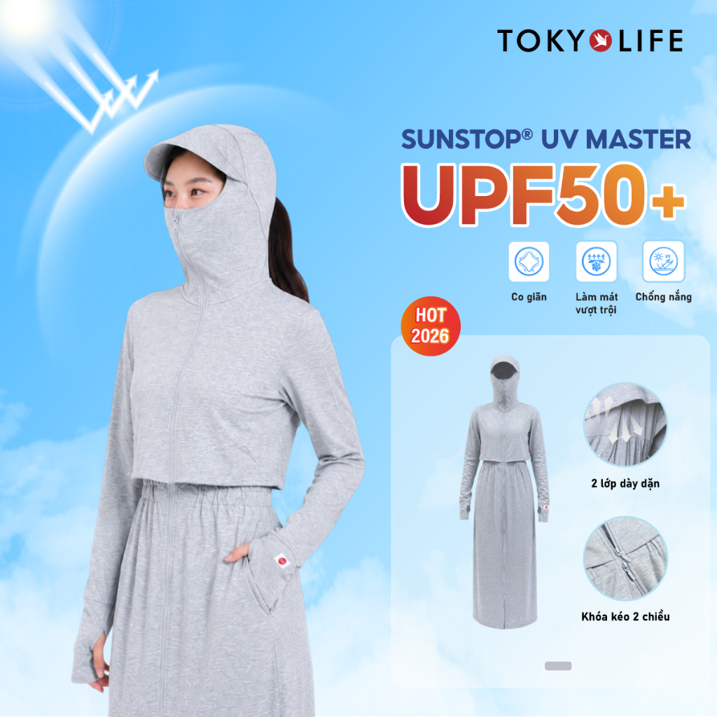 [NEW 2026] Áo khoác chống nắng NỮ SunStop Master chống tia UV dáng dài thoáng mát tối ưu TOKYOLIFE 4
