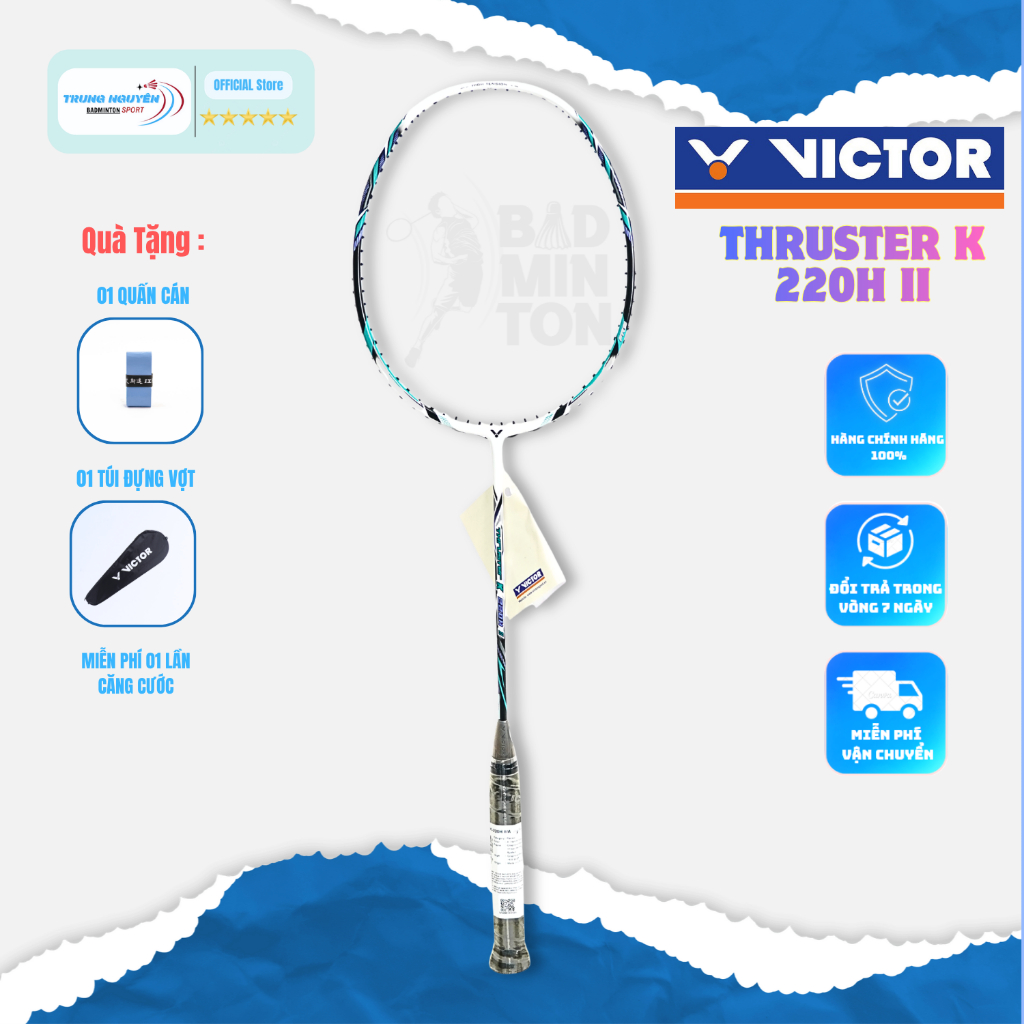 Vợt Cầu Lông Victor Thruster K220H II Chính Hãng Mua Tặng kèm Quấn Cán Túi Đựng Vợt BH 2 Tháng
