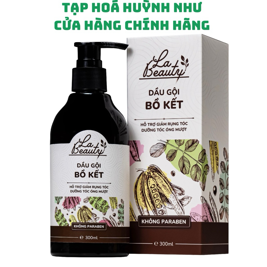 [CHÍNH HÃNG]Dầu gội bồ kết cô đặc La Beauty giảm gãy rụng, dưỡng tóc óng mượt (300ml)