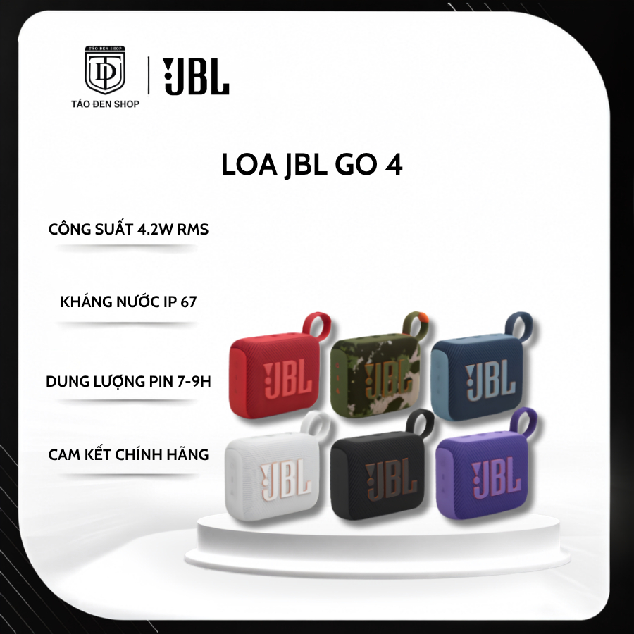 Loa JBL GO 4 Bluetooth - Lỗi 1 Đôi 1 Trong 15 Ngày - Bảo Hành Chính Hãng 12 Tháng PGI