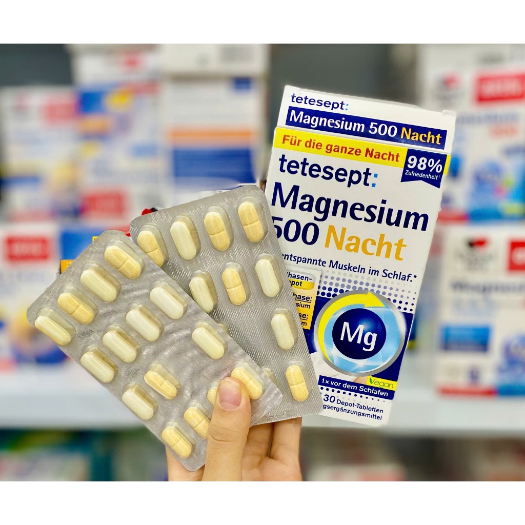 🍀 MAGNESIUM 500 NACHT  TETESEPT – NGỦ NGON, THƯ GIÃN CƠ THỂ 🧡