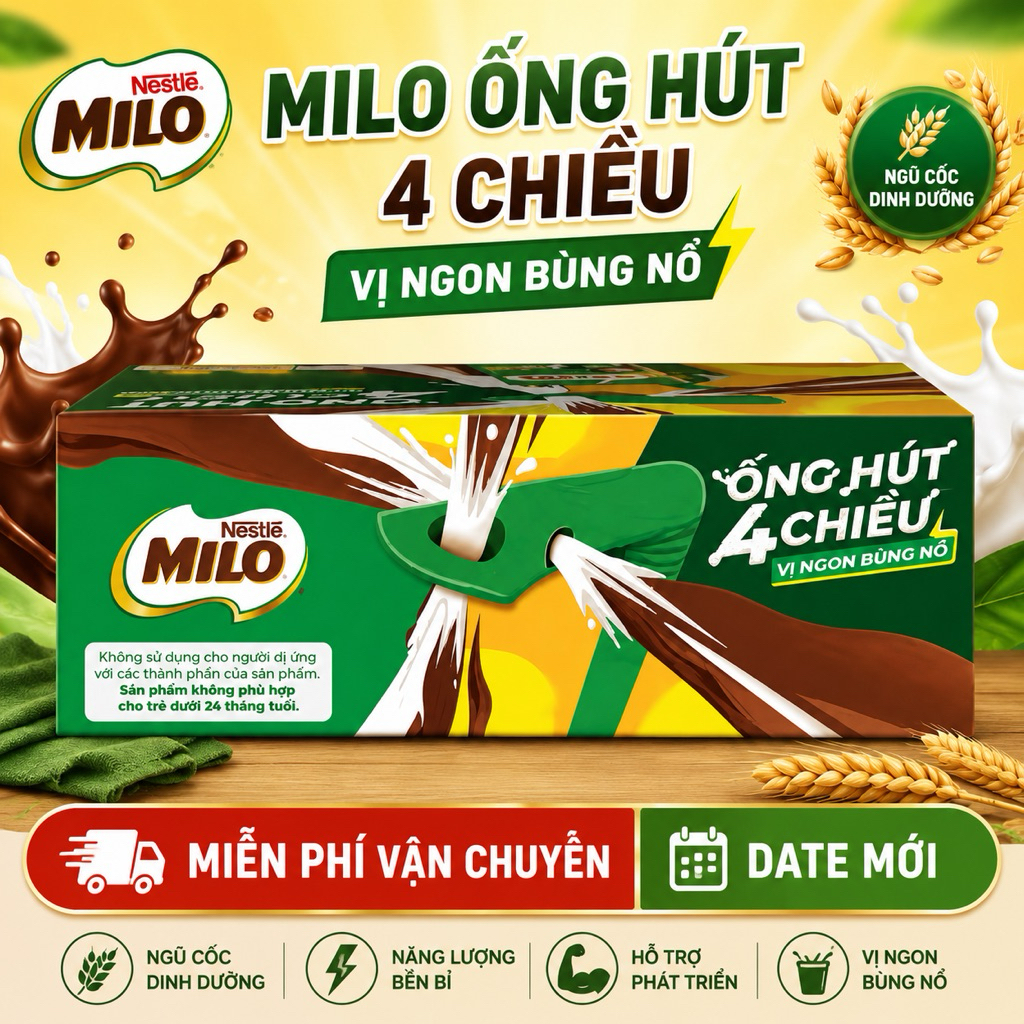 Sữa Lúa Mạch Milo 180ML Thơm Ngon Bổ Dưỡng (48Hộp x 180ML) DATE MỚI