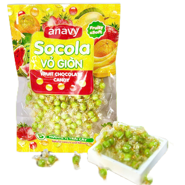 Kẹo vỏ giòn vị dưa gang ANAVY kẹo hương dưa gang nhiều màu giòn tan ngọt nhẹ ăn vặt văn phòng