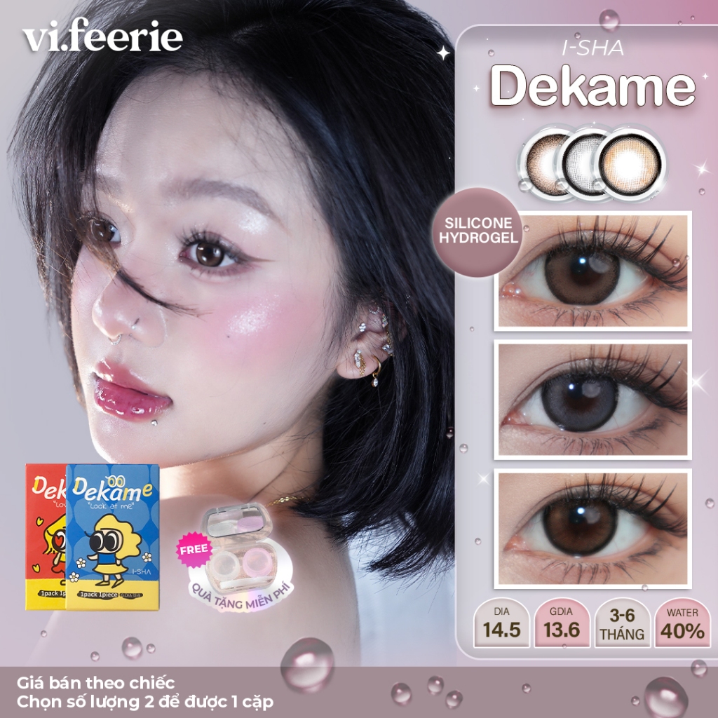 (I-SHA) Kính áp tròng (lens) giãn tròng 14.5mm 6 tháng DEKAME LOVE ME/ DEKAME LOOK AT ME Lens - VF L
