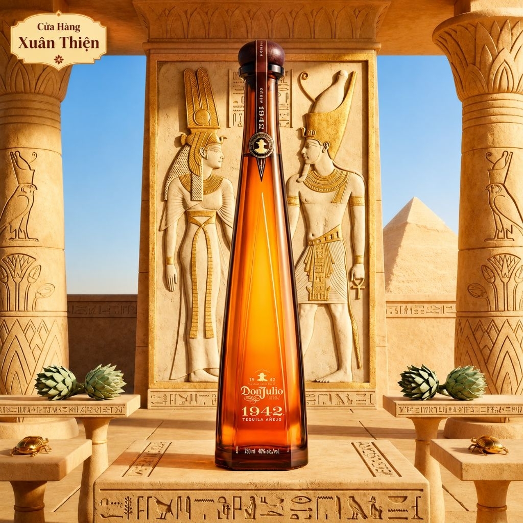 Vỏ Chai Có Hộp Mới 99% Jon Dulio 1942 Thủy Tinh Mexico Dáng Cao 700ML.Chai Rỗng Không Có Rượu Bên Tr