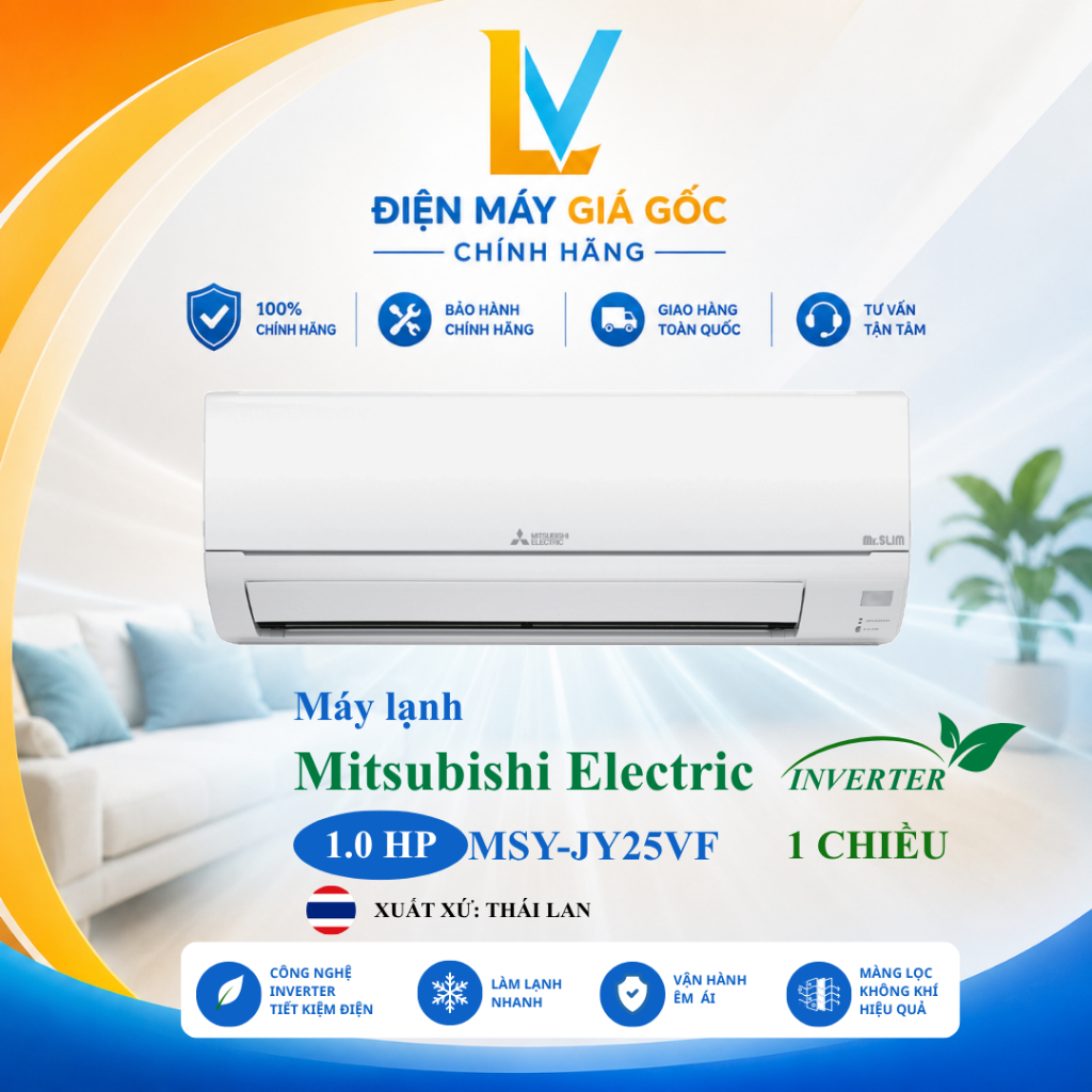 MSY-JY25VF | Máy lạnh Mitsubishi Electric Inverter 1.0 HP MSY-JY25VF - Xuất xứ Thái Lan - Chính hãng