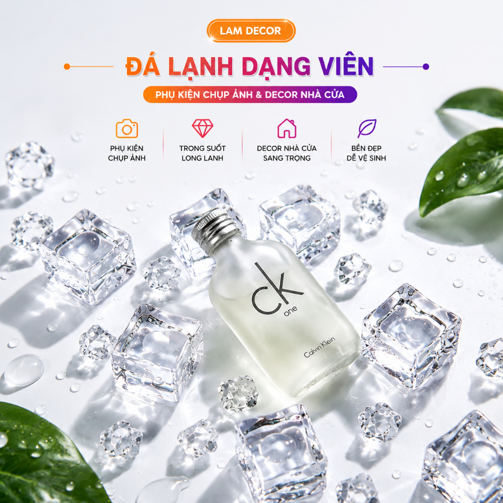 Viên Đá Lạnh Trang Trí, Viên Đá Giả Làm Phụ Kiện Chụp Ảnh