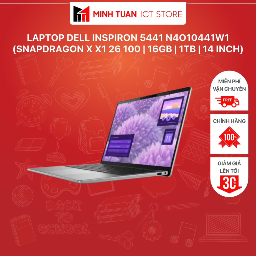 Laptop Dell Inspiron 5441 N4O10441W1 (Snapdragon X X1 26 100 | 16GB | 1TB | 14 inch)