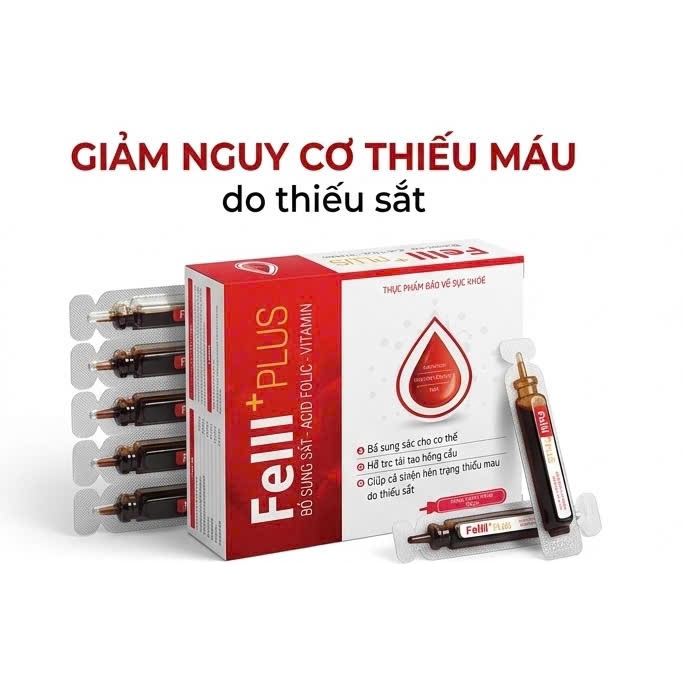 [CHÍNH HÃNG] Fe III Plus Bổ Sung Sắt Acid Folic và Vitamin,Hỗ Trợ Giảm Nguy Cơ Thiếu Máu Do Thiếu Sắ