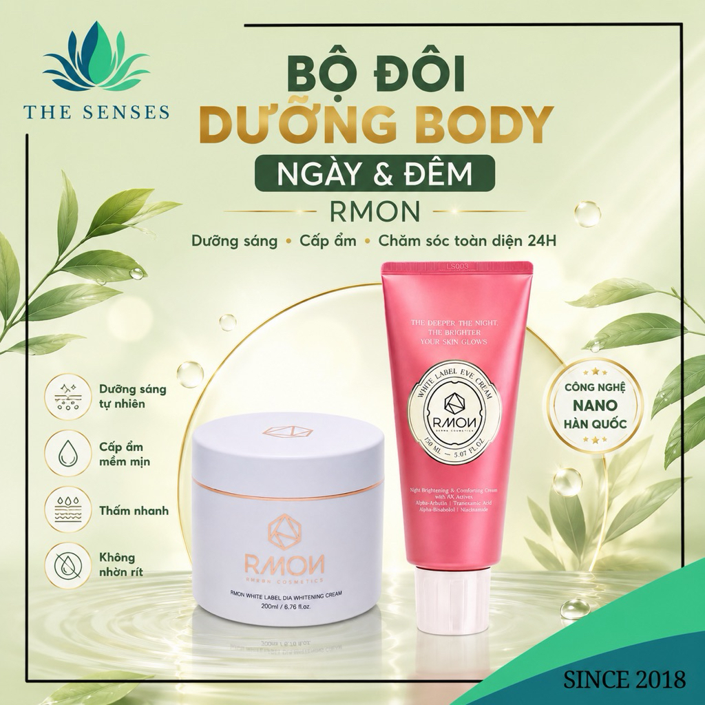 Kem Dưỡng Body Rmon White Label Dia Cream 200ml Và Kem Rmon Eve Cream 150ml Ban Đêm - The Senses
