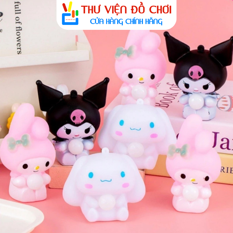 Đồ Chơi Kuromi Bóp Thổi Bong Bóng - Đồ chơi squishy bóp tay giảm căng thẳng My Melody Cinnamoroll