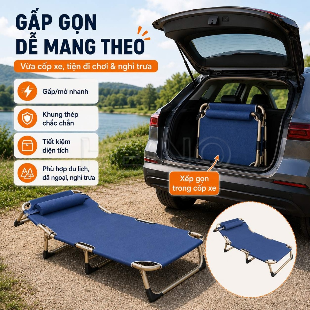 HEINO Ghế Nằm Gấp Gọn Thư Giãn Có Gối Điều Chỉnh 4 Mức Dễ Cất Gọn Cho Văn Phòng Ban Công | BigBuy360 - bigbuy360.vn