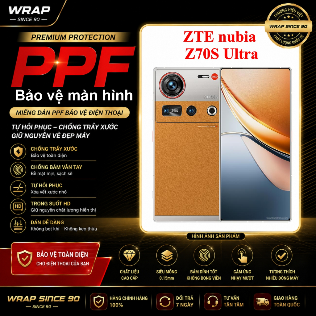 Miếng dán ppf bảo vệ điện thoại ZTE nubia Z70S Ultra