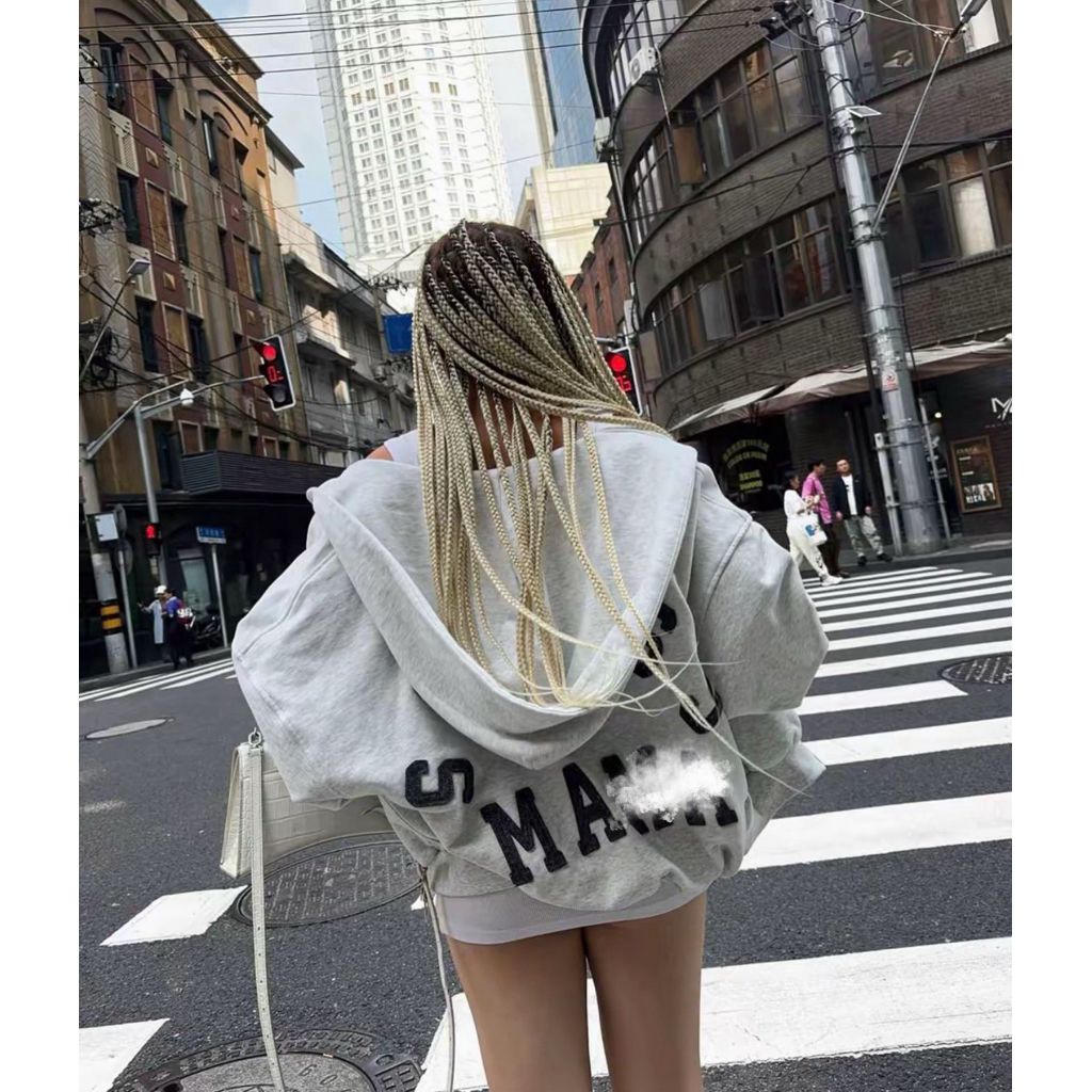 Áo STRESS SSMA Logo Zip Hodie Màu Xám Chất Liệu Nỉ bông Cao Cấp (tặng túi vải stress)