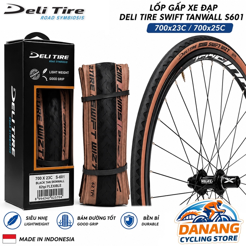 Lốp Gấp DELI TIRE Swift Tanwall S601 700x23C/25C: Đánh Giá Thật