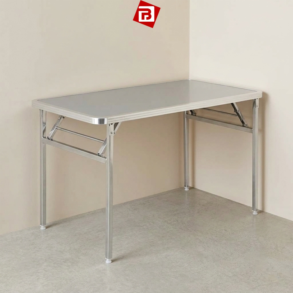 Bàn ăn inox chữ nhật 70x140 70x120cm Qui Phúc chân xếp siêu gọn, chịu tải 120kg