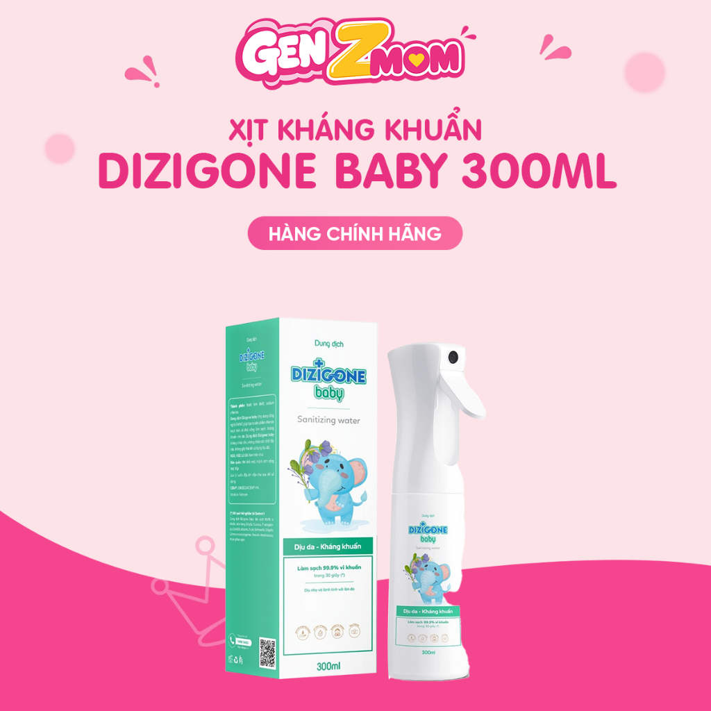 Dung dịch xịt Dizigone Baby hỗ trợ làm sạch da, khoang miệng cho bé (300ml)