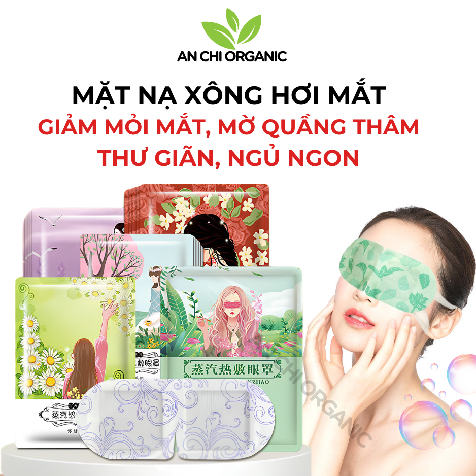 Combo 10 Mặt Nạ Xông Hơi Mắt Thư Giãn, Giảm Mệt Mỏi, Ngủ Ngon, Lưu Thông Máu…